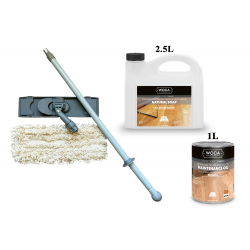 Kit Saving: DC128, Standard, Clean white classic oiled floors inc Woca white versions of soap, maintenance oil and a breakframe flat mop  (DC)